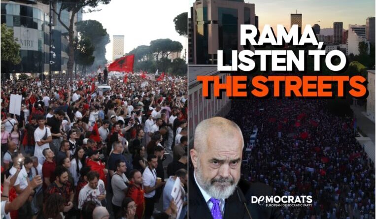 “Rama të dëgjojë me kujdes!”/ Partia Demokratike Evropiane për protestat masive në Tiranë: Sheshet sërish plot! Kryeministri të zgjedhë shtetin e së drejtës mbi pushtetin