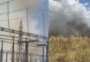 Zjarr i përmasave të mëdha pranë një nënstacioni elektrik në Elbasan, digjet një parcelë me ullinj